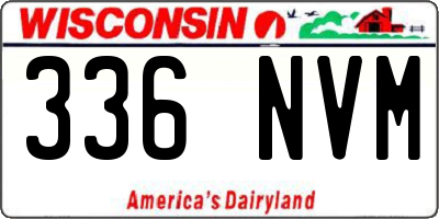 WI license plate 336NVM