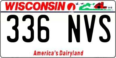 WI license plate 336NVS