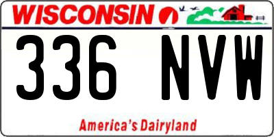 WI license plate 336NVW