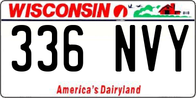 WI license plate 336NVY