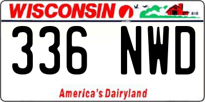 WI license plate 336NWD