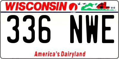 WI license plate 336NWE