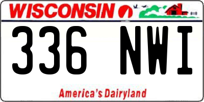 WI license plate 336NWI