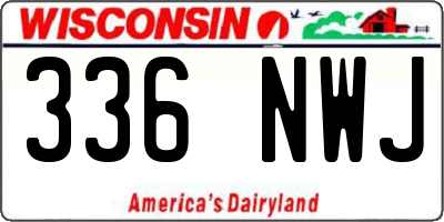 WI license plate 336NWJ