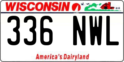 WI license plate 336NWL