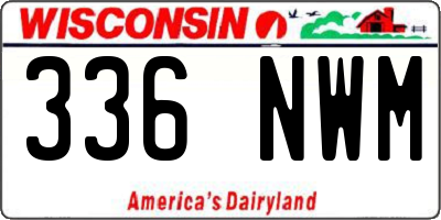 WI license plate 336NWM