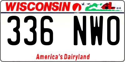 WI license plate 336NWO