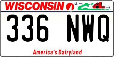 WI license plate 336NWQ
