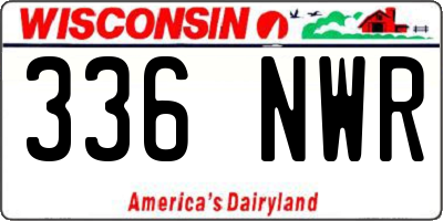 WI license plate 336NWR