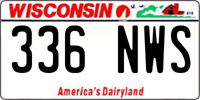 WI license plate 336NWS