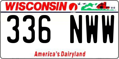 WI license plate 336NWW