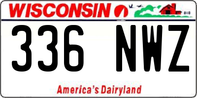 WI license plate 336NWZ
