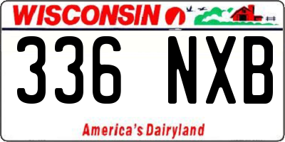 WI license plate 336NXB