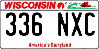 WI license plate 336NXC