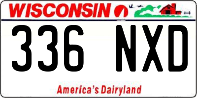 WI license plate 336NXD