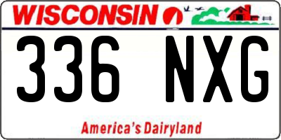 WI license plate 336NXG