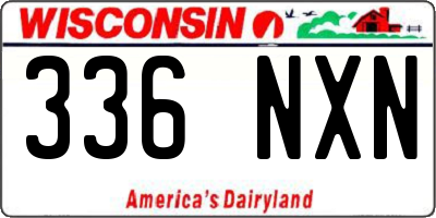 WI license plate 336NXN