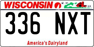 WI license plate 336NXT