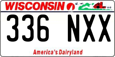 WI license plate 336NXX
