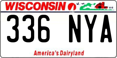 WI license plate 336NYA