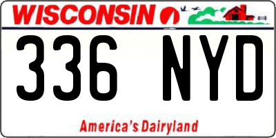 WI license plate 336NYD