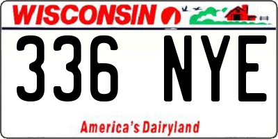 WI license plate 336NYE