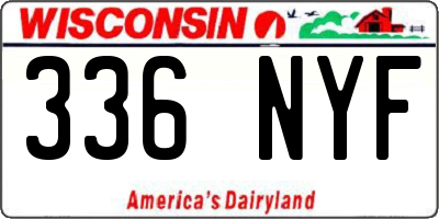 WI license plate 336NYF