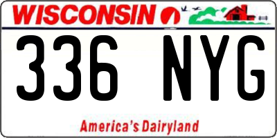 WI license plate 336NYG