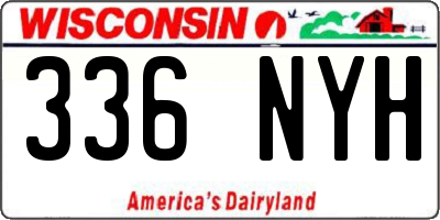 WI license plate 336NYH