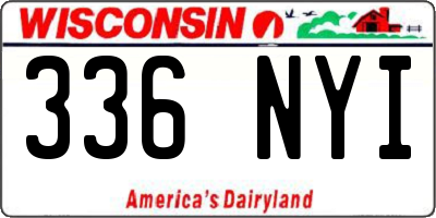 WI license plate 336NYI