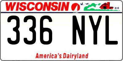 WI license plate 336NYL
