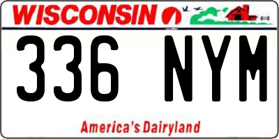 WI license plate 336NYM