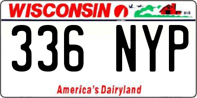WI license plate 336NYP