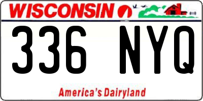 WI license plate 336NYQ