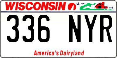 WI license plate 336NYR