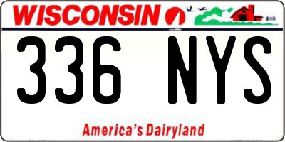WI license plate 336NYS