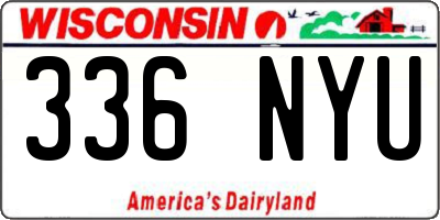 WI license plate 336NYU