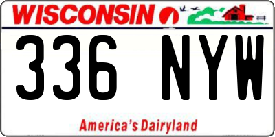 WI license plate 336NYW
