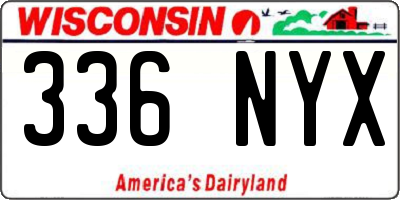 WI license plate 336NYX