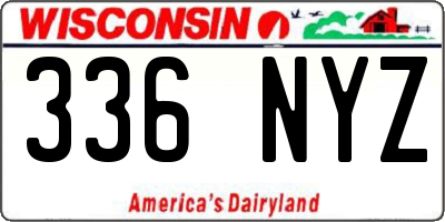 WI license plate 336NYZ