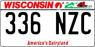 WI license plate 336NZC