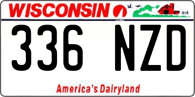 WI license plate 336NZD