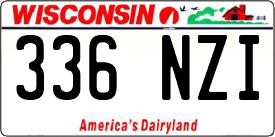 WI license plate 336NZI