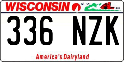 WI license plate 336NZK
