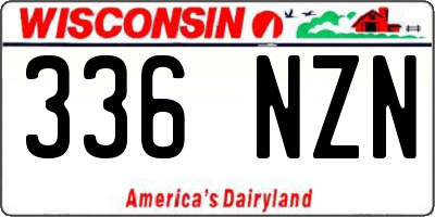 WI license plate 336NZN