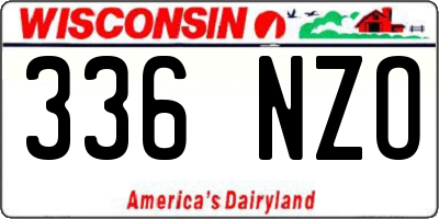 WI license plate 336NZO