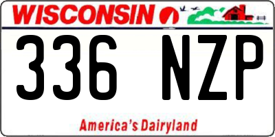 WI license plate 336NZP