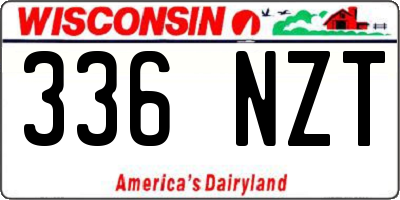 WI license plate 336NZT