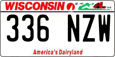 WI license plate 336NZW