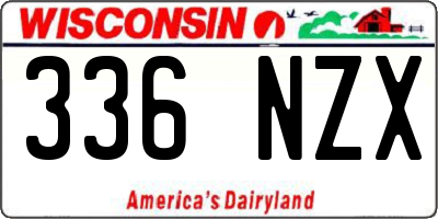 WI license plate 336NZX